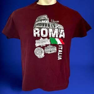 Colosseo Roma Italia Tourist Shirt Men's Medium Vintage Y2K Early 2000's Graphic